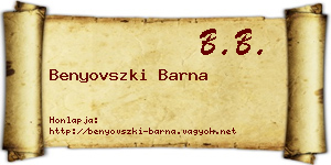 Benyovszki Barna névjegykártya